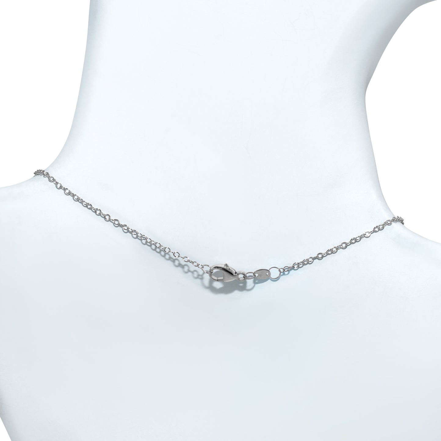 18k White Gold Open Heart Diamond Necklace