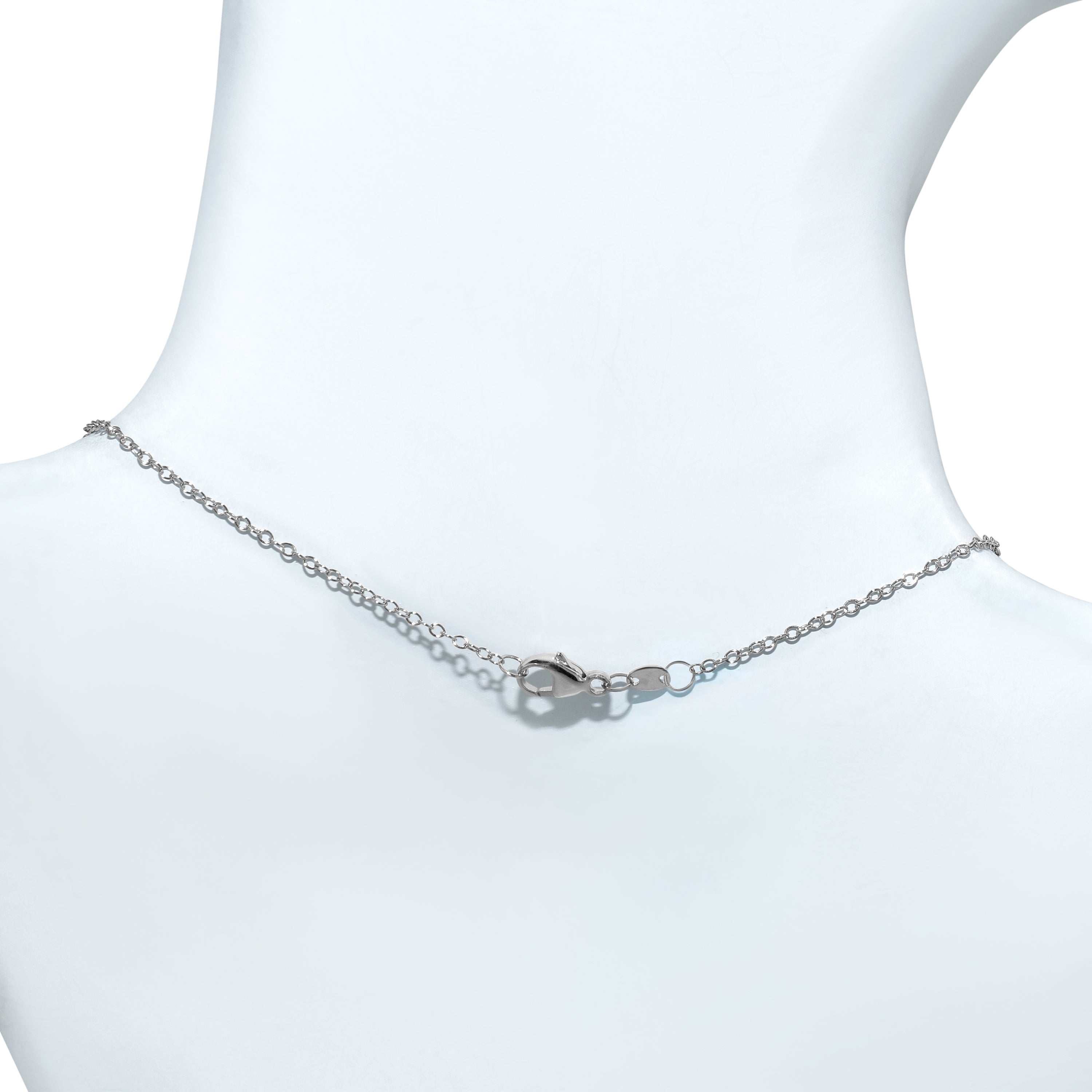 18k White Gold Open Heart Diamond Necklace