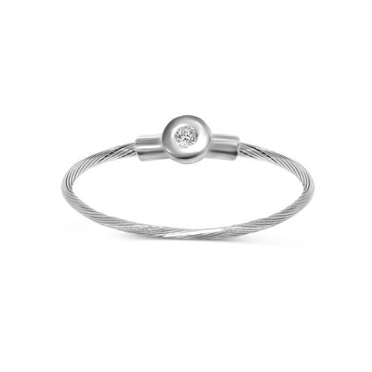 14k Diamond Cable Ring