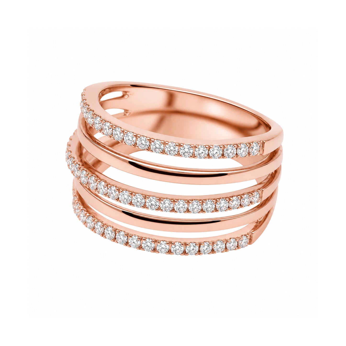 Andy Götz 14k Rose Gold Pentagram Diamond Ring
