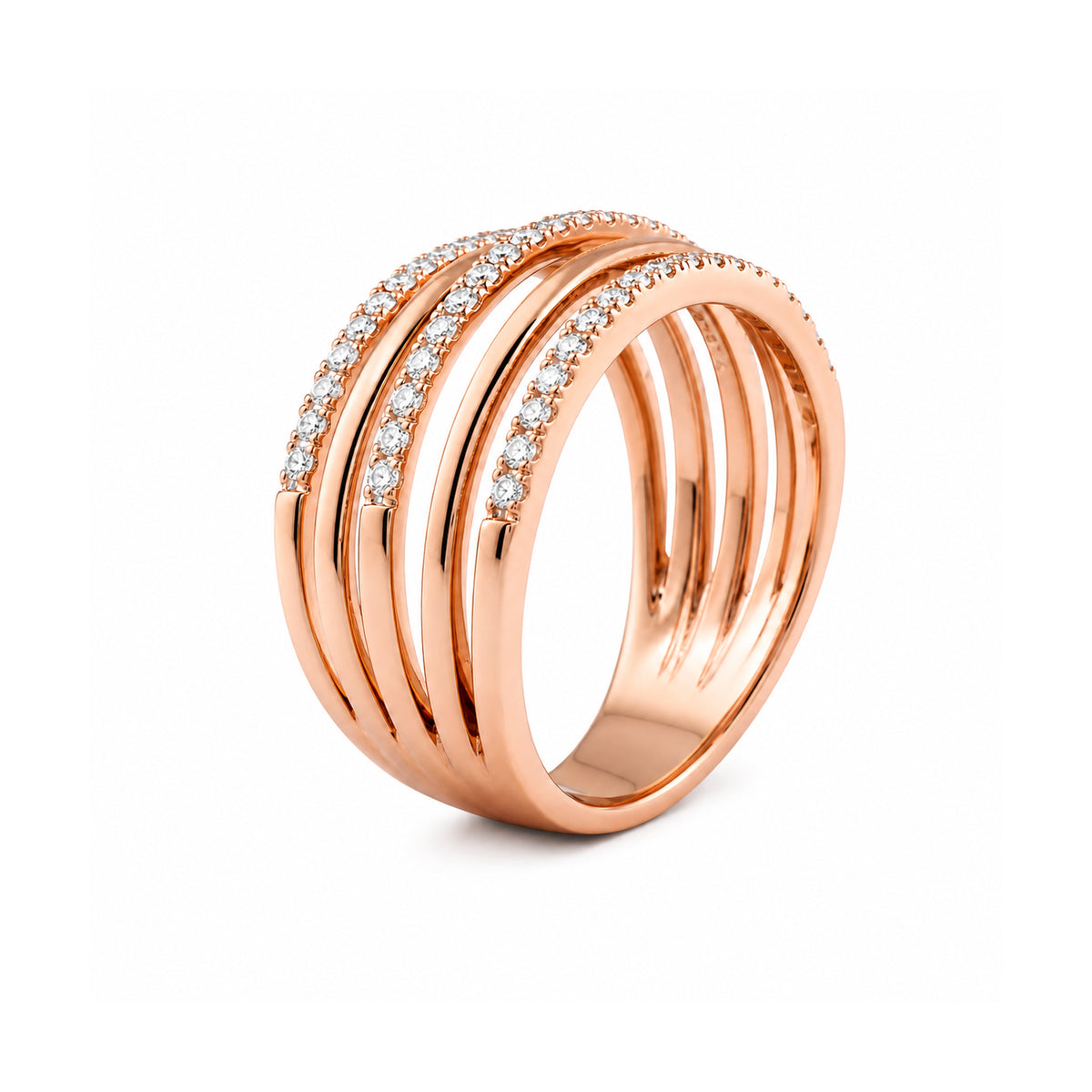 Andy Götz 14k Rose Gold Pentagram Diamond Ring