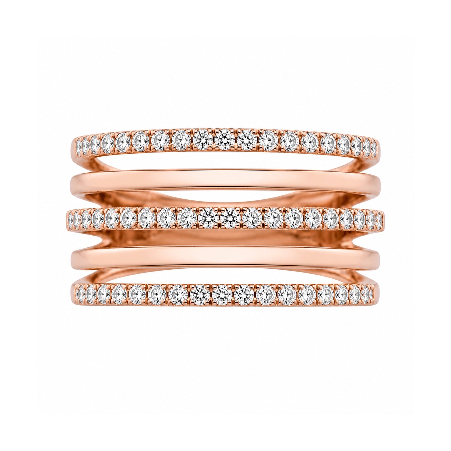 Andy Götz 14k Rose Gold Pentagram Diamond Ring