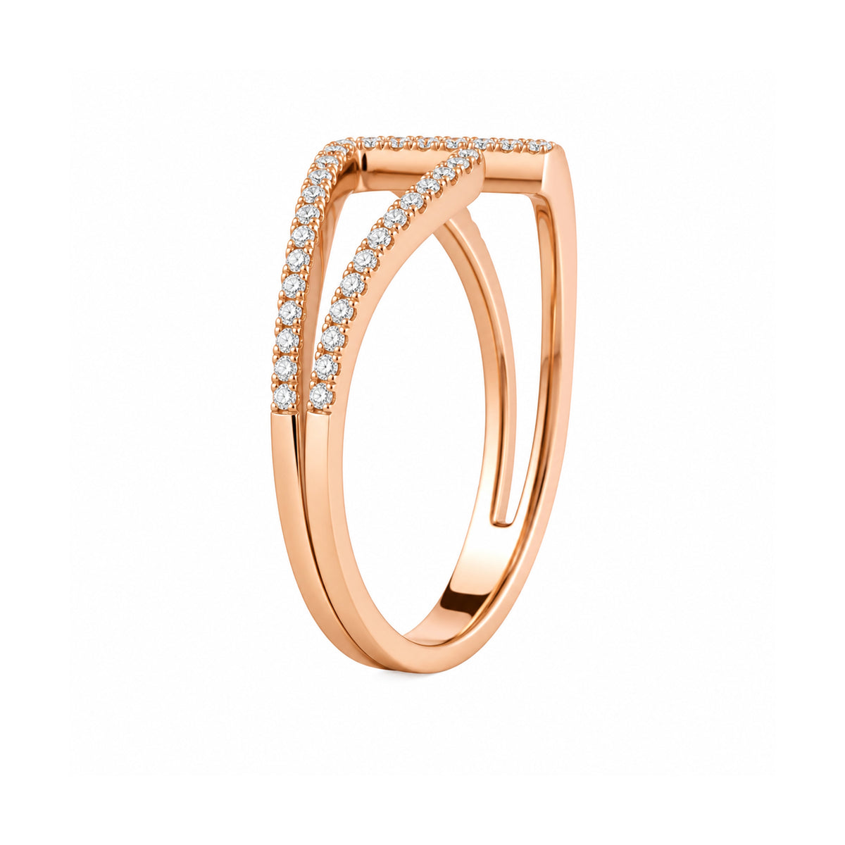 Andy Götz 18k Rose Gold Open Space Diamond Ring