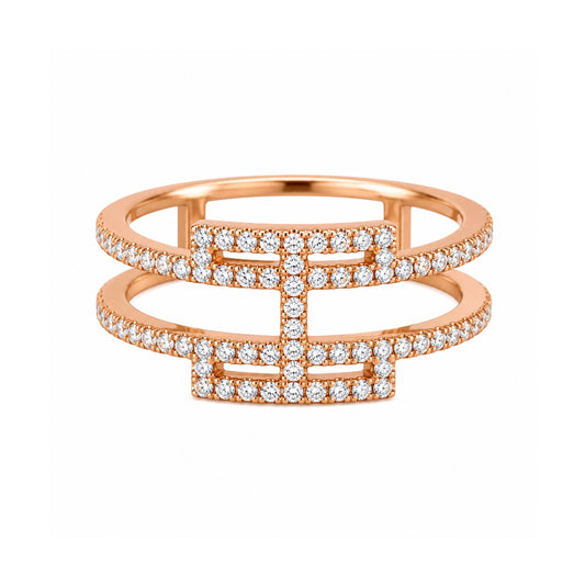 Andy Götz 18k Rose Gold Deco Diamond Ring
