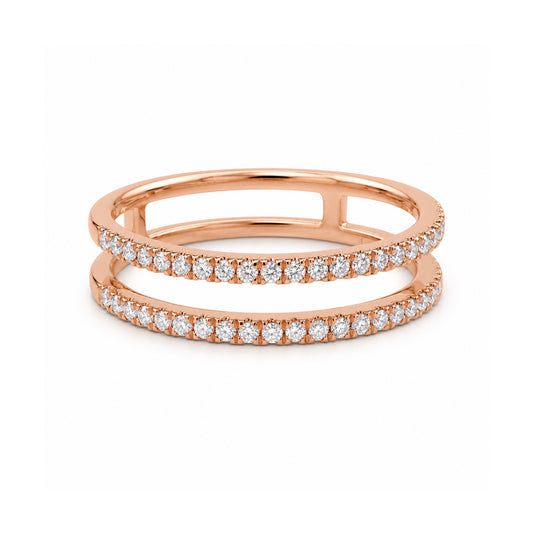 Andy Götz 18k Rose Gold Railroad Diamond Ring