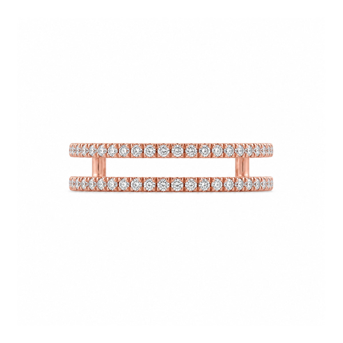 Andy Götz 18k Rose Gold Railroad Diamond Ring