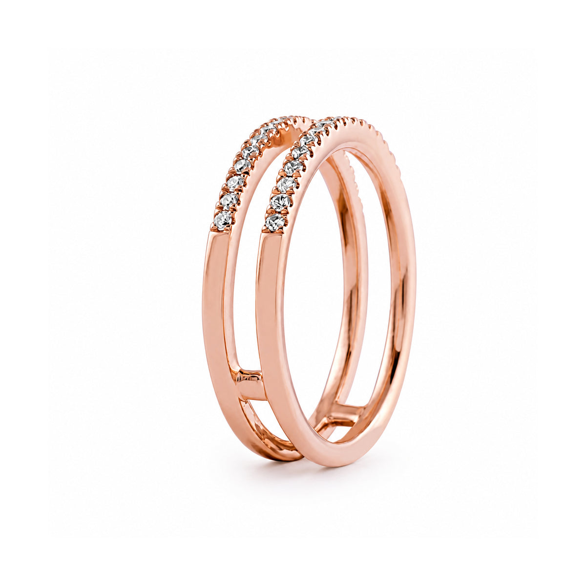 Andy Götz 18k Rose Gold Railroad Diamond Ring
