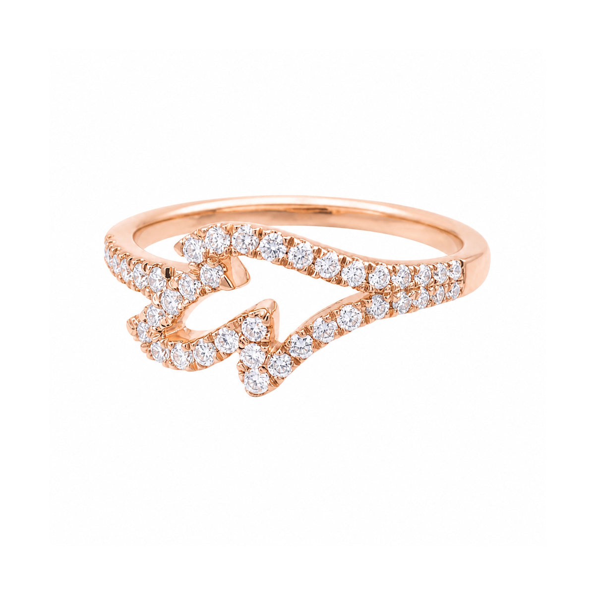Andy Götz 18k Rose Gold Leaf Diamond Ring