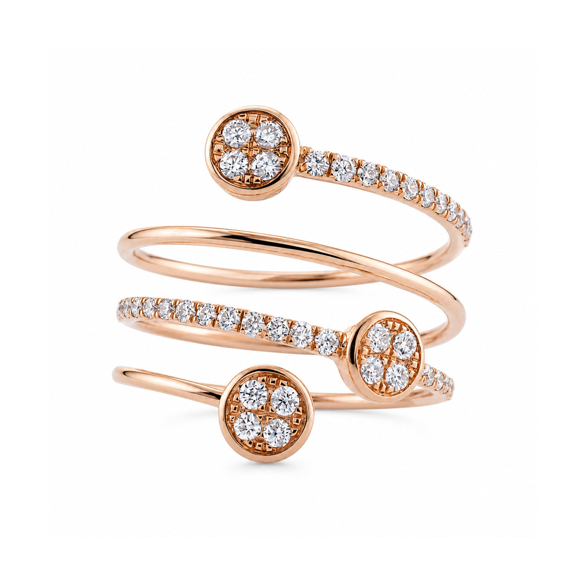 Andy Götz 18k Rose Gold Diamond Spiral Ring