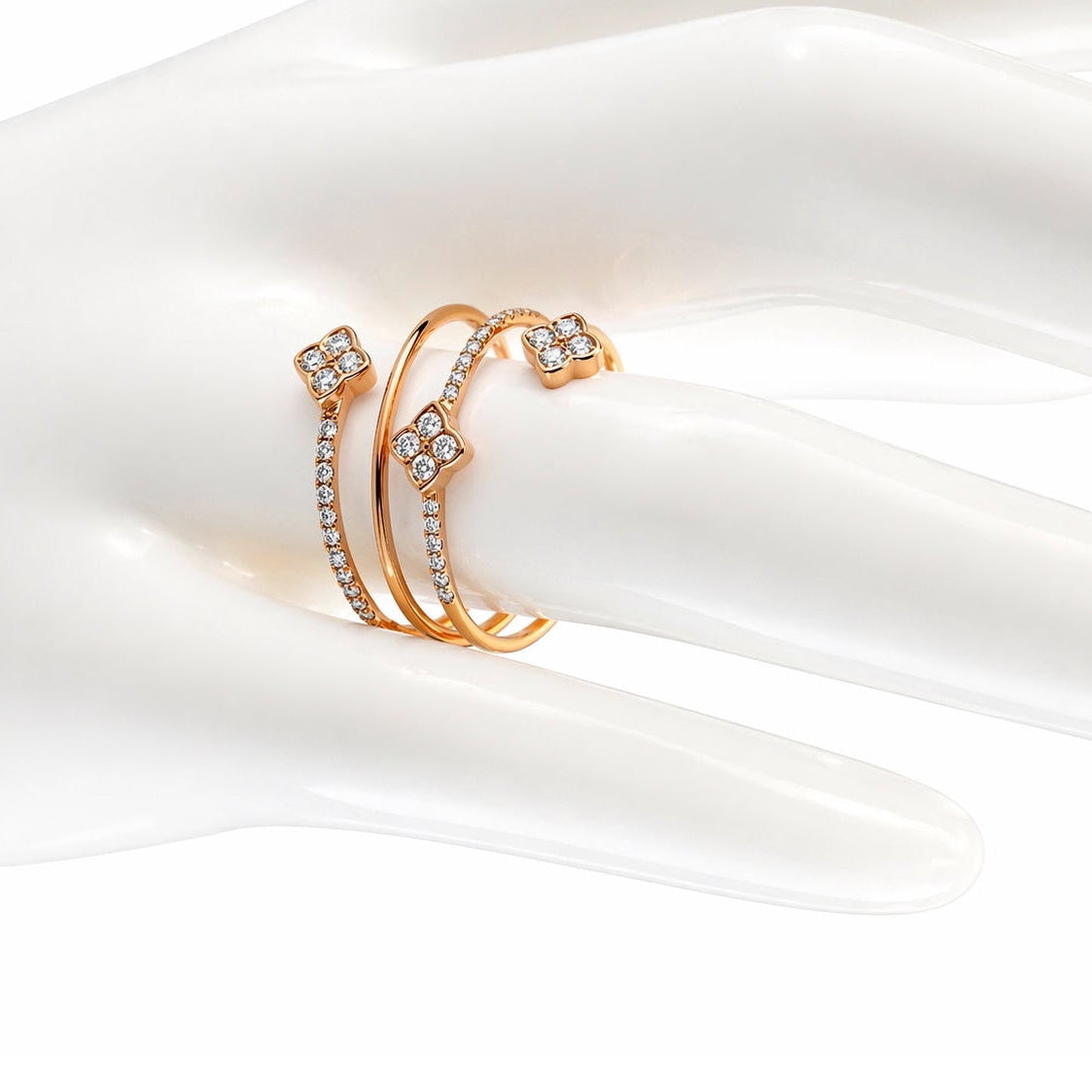 18k Rose Gold Diamond Spiral Flex Ring