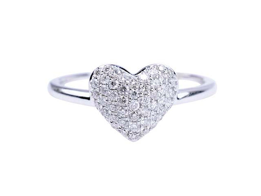 14k White Gold Vs Diamond Heart Ring 6