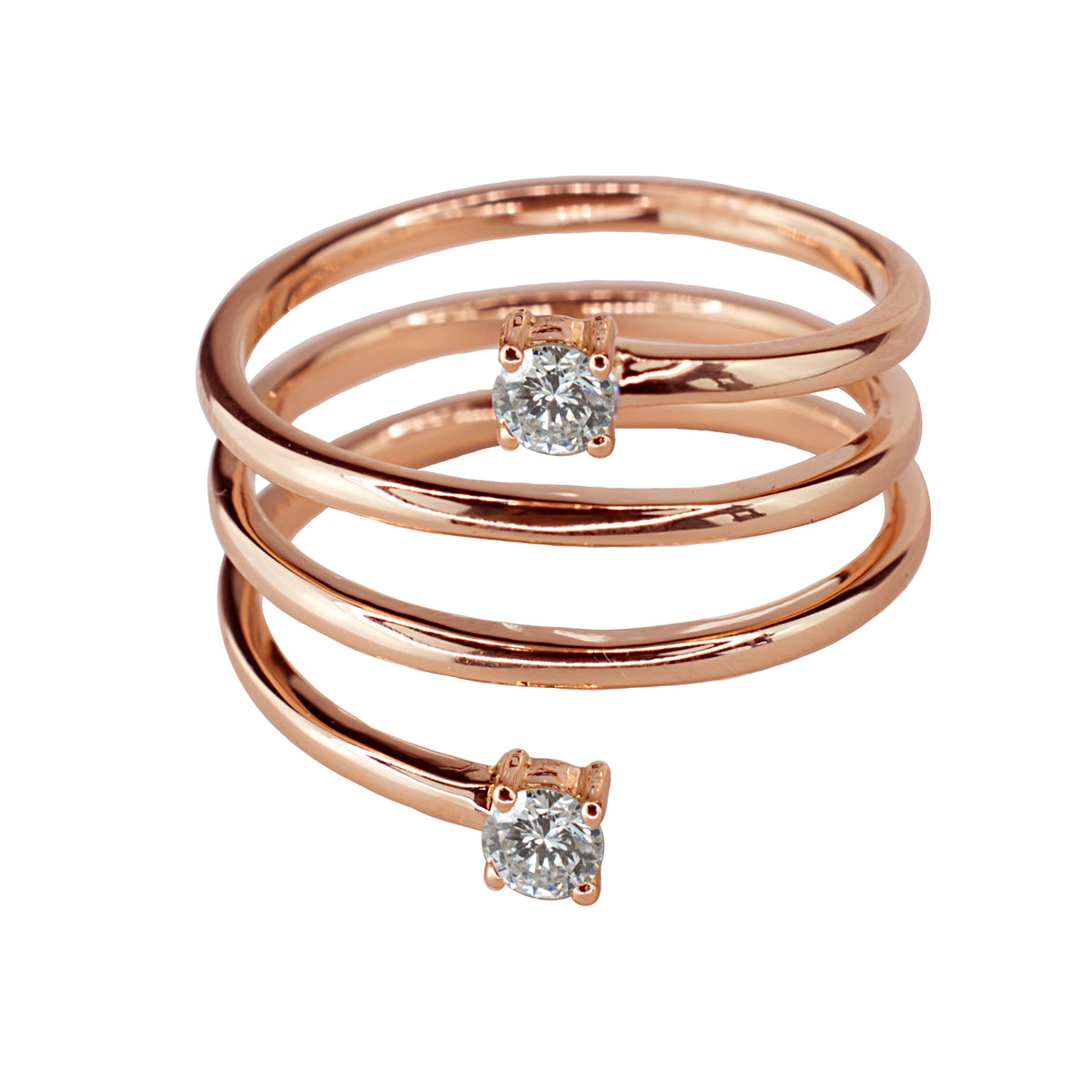 Andy Götz 14k Rose Gold VS Diamond Stack Sponge Ring