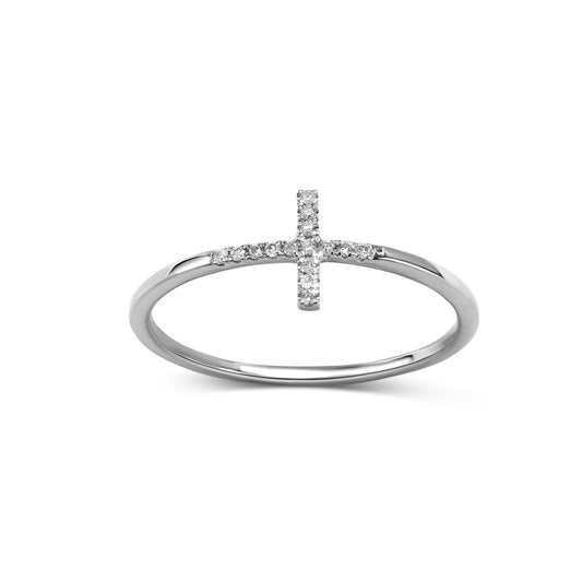 18kw Diamond Cross Ring