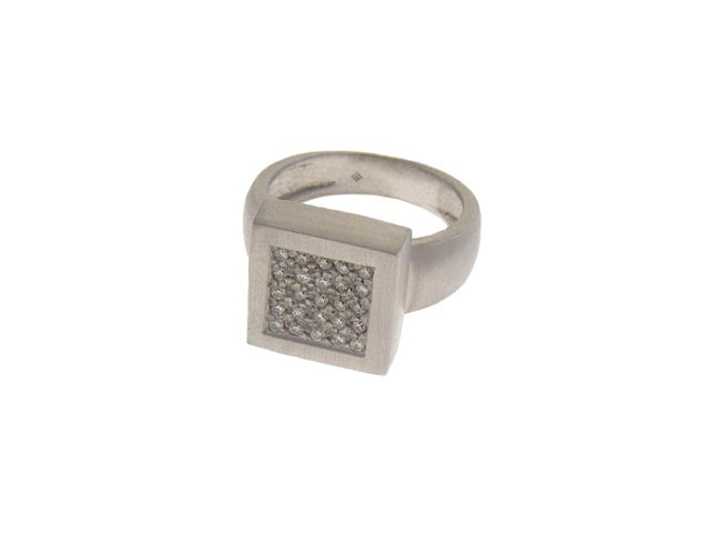 14k White Gold Diamond Artisan Ring - Size 7