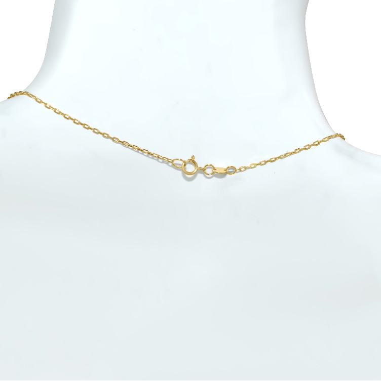 14k Sapphire Diamond Square & Oval Motif Necklace