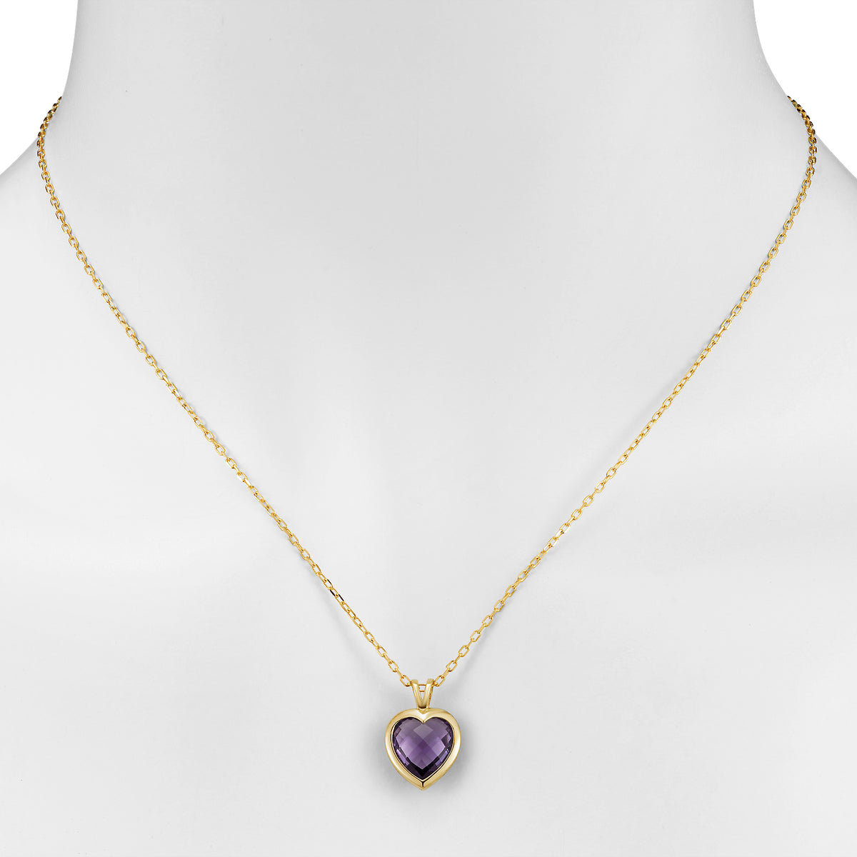14k Amethyst Heart Pendant Necklace